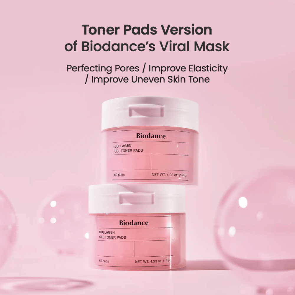 Biodance Collagen Gel Toner Pads combina colágeno e ingredientes nutritivos para refinar los poros, mejorar la elasticidad de la piel y unificar el tono de la piel. Perfecto para una renovación diaria y una piel radiante.
