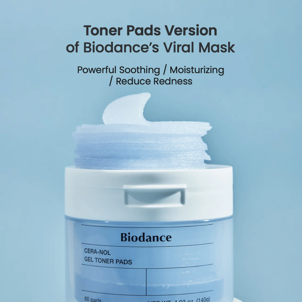 Biodance Cera-Nol Gel Toner Pads – ¡La mascarilla viral en una versión de almohadilla conveniente!

💙 Calmante & hidratante – reduce el enrojecimiento y fortalece la barrera cutánea.
✨ Almohadillas enriquecidas con gel – proporcionan hidratación intensa y efecto refrescante.
🌿 Perfecto para piel sensible – alivia la irritación y equilibra la piel.

¡Cuidado de la piel sencillo y efectivo para una tez fresca y radiante!