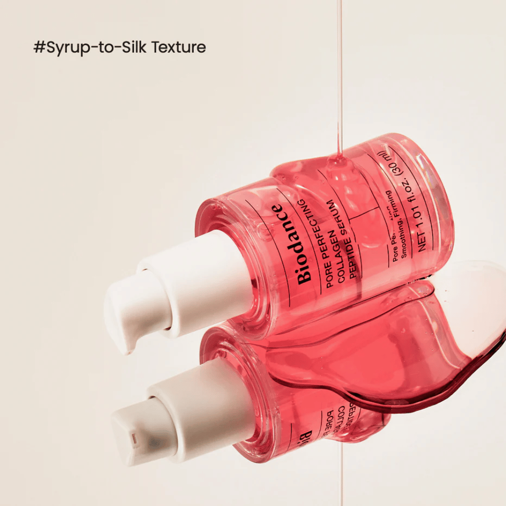 Biodance Pore Perfecting Collagen Peptide Serum con textura sedosa – suero hidratante y reafirmante.
