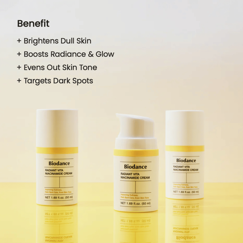 Biodance Radiant Vita Niacinamide Cream trío – crema facial para brillo y pigmentación