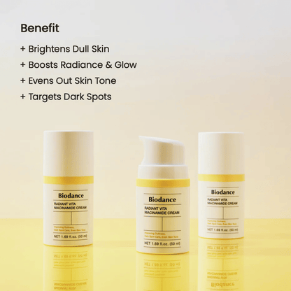 Biodance Radiant Vita Niacinamide Cream trío – crema facial para brillo y pigmentación